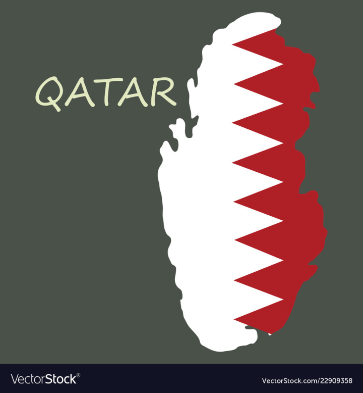 Qatar Map With Waving Flag Of Country Vector Image Nohat Free For Designer 