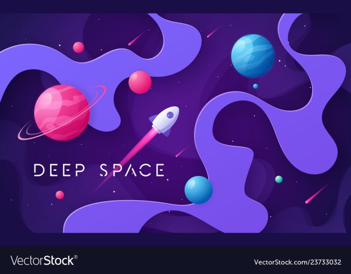 Free: Colorful cartoon outer space background design vector image 
