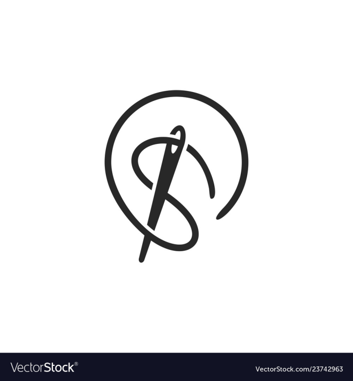 Letter E Needle Thread Logo