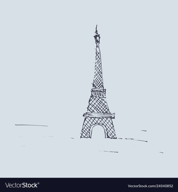 Eiffel Tower Logo Monochrome Design Style Stock Vector