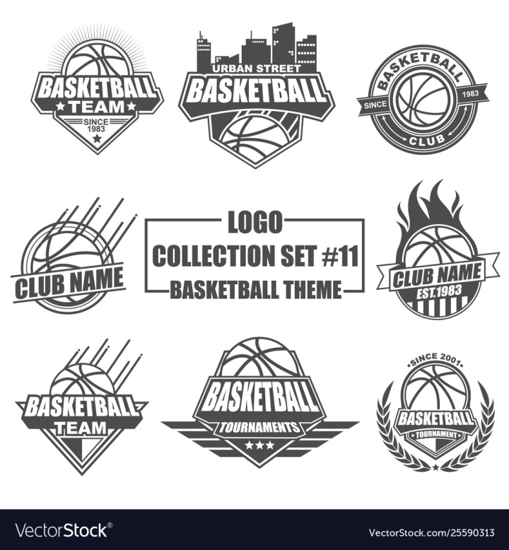 Basketball championship logo set and design Vector Image