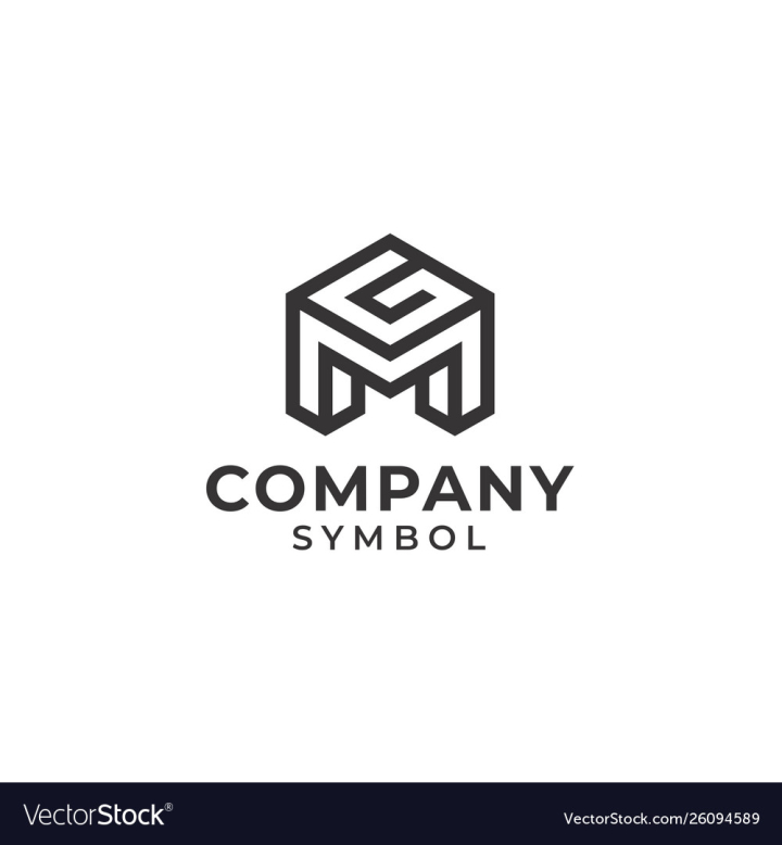 Initial Letter GM Logo - Simple Business Logo for Alphabet G and M