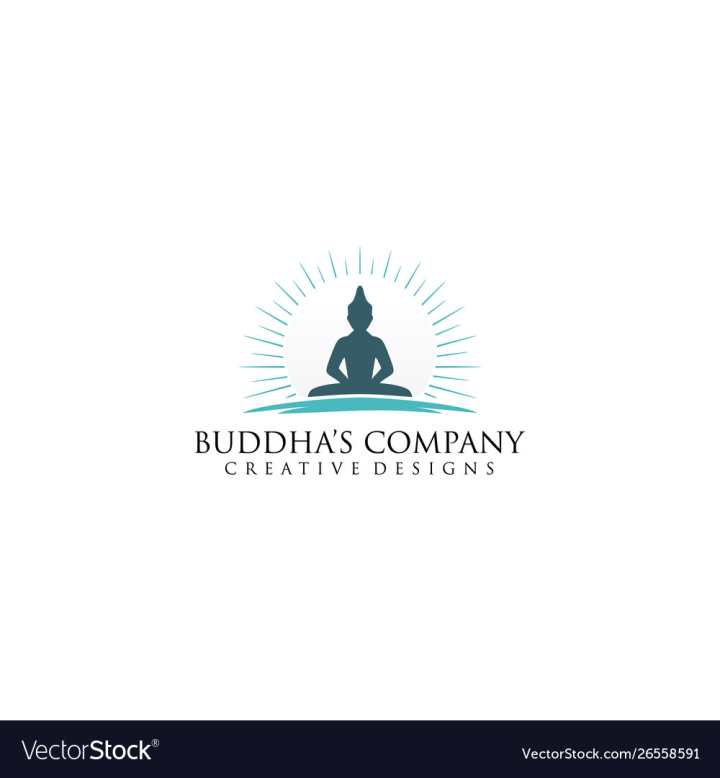 Buddha head minimalist logo or label art line Vector Image