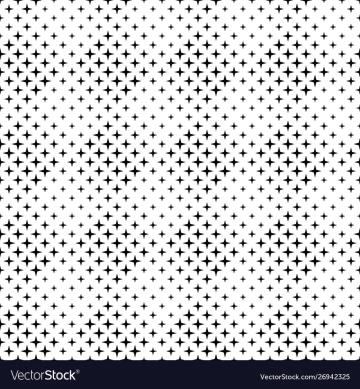 Star seamless pattern. Black stars on white retro background