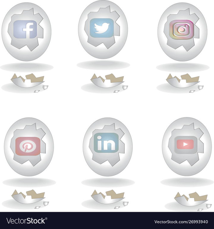 media,social,icon,egg,shell,sign,symbol,button,white,isolated,vector,illustrations