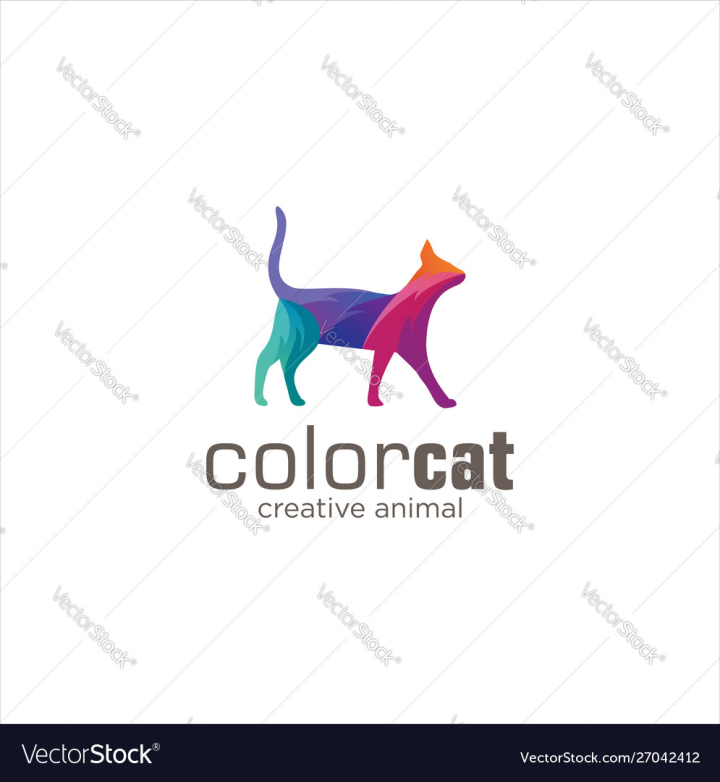 abstract cat vector icon illustration design template