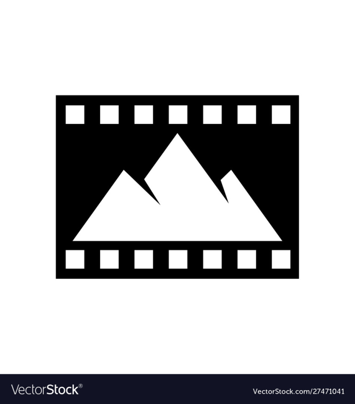 Free: Film reel with mountain logo design template vector image