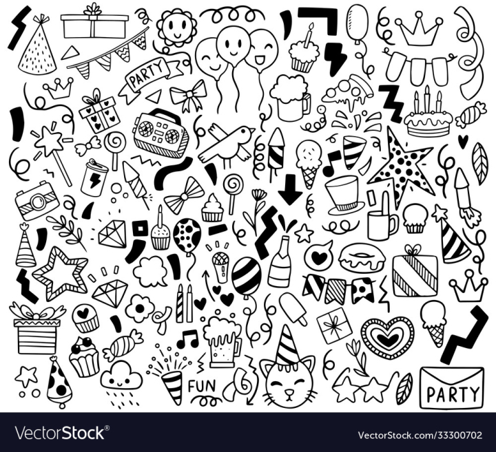 Doodle,Drawn,vectorstock,Party,Hand,Doodles,Art,Freehand,Candy,Happy,Birthday,Black,Cartoon,Fun,Decorate,Cute,Background,Celebration,Tree,White,Paper,Set,Pattern,Design,Drawing,Flower,Sign,Grid,Abstract,Element,Symbol,Gift,Backdrop,Balloon,Contour,Greeting,Anniversary,Cupcake,Graphic,Vector,Illustration,Wallpaper,Seamless,School,Sketch,Icon,Outline,Objects,Star,Sweets,Holiday,Surprise