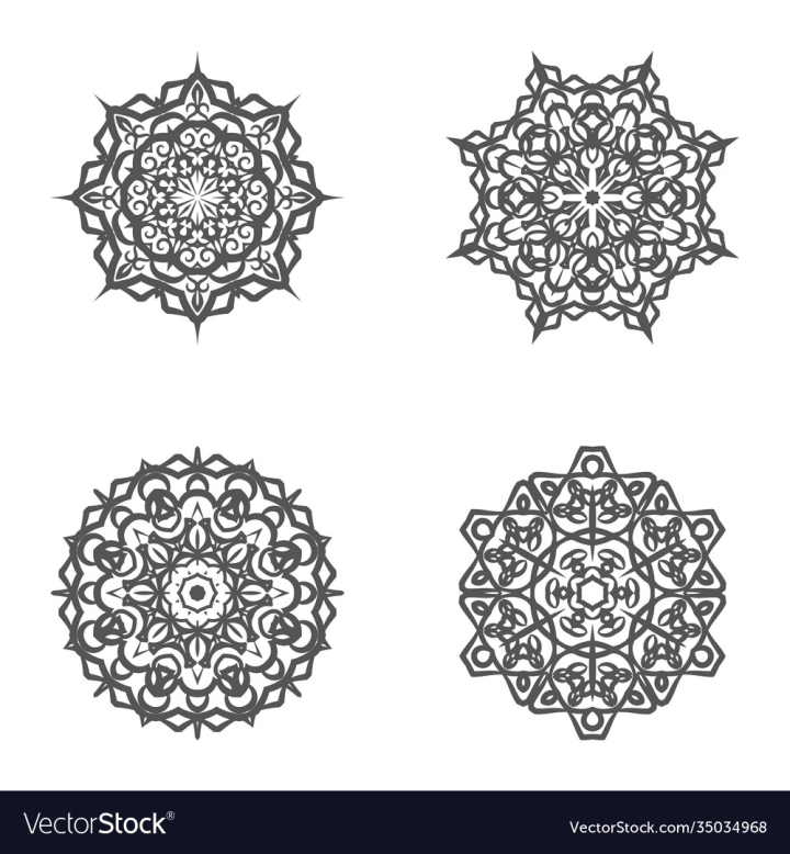 Pile Of Mandalas Seamless Vector Pattern Design
