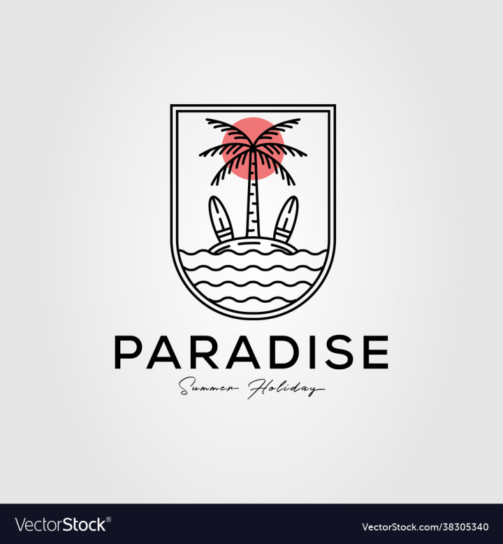 Paradise logo design Royalty Free Vector Image