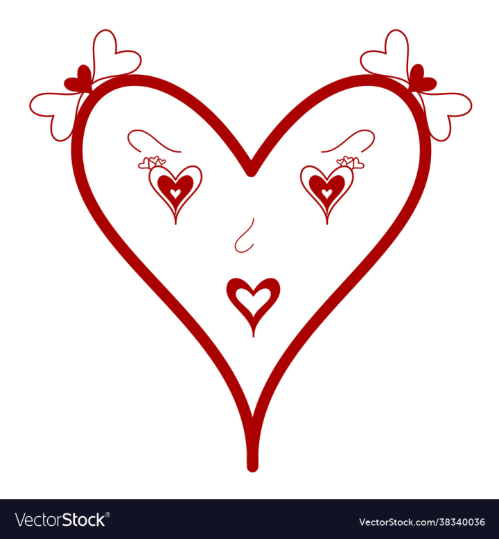 Face,Abstract,Bows,Heart,Art,Isolated,Illustration,Design,Sign,Fun,Graphic,Symbol,Celebration,Decoration,Vector,Love,Romantic,Shape,Wedding,Red,Romance,vectorstock