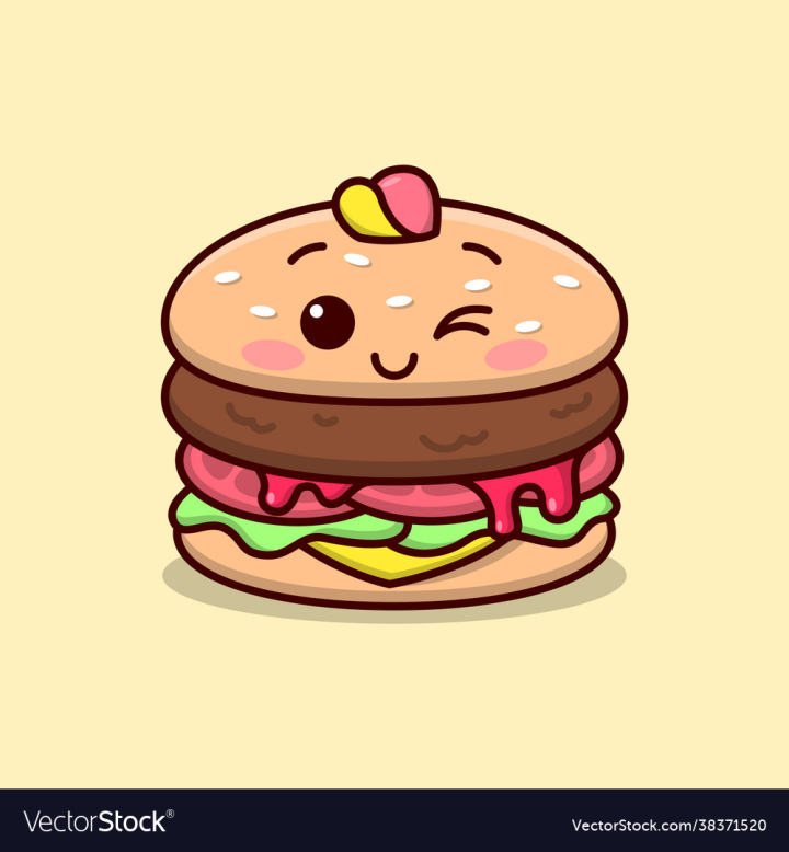 Burger,Cute,Food,Kawaii,Hamburger,Cartoon,Art,Illustration,Fast,Fresh,Adorable,Graphic,Child,Character,Design,Funny,Vector,Tasty,Logo,Mascot,Smile,Symbol,Meal,Meat,Restaurant,Sign,Kid,Junk,vectorstock