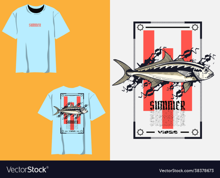 Free: summer t shirt design with fish 