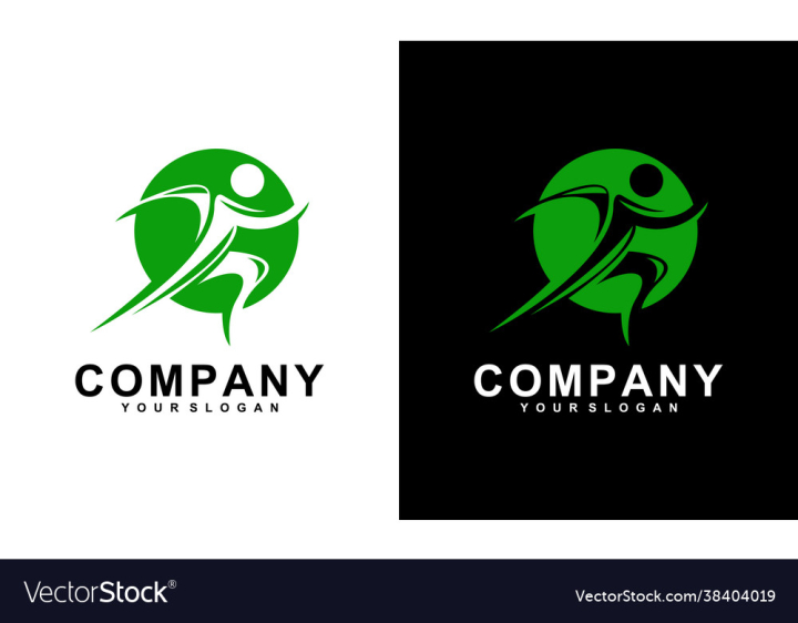 Running logo design, vector illustration of people running or