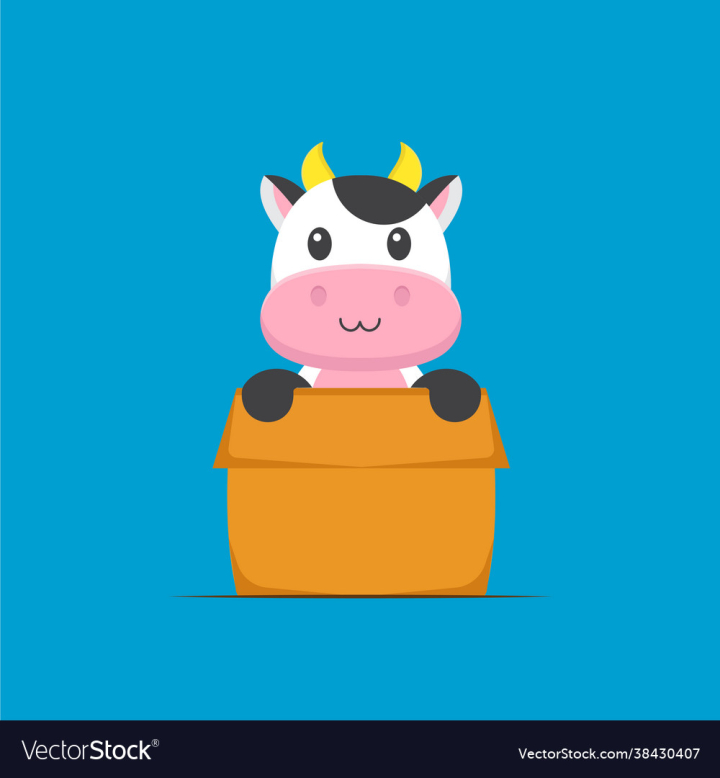 Animal,Cow,Cartoon,Playing,Box,Cute,Animals,Cheerful,Character,Baby,Flat,Comic,Sticker,Drawing,Background,Design,Fun,Vector,Graphic,Mammal,Isolated,Funny,Smile,Young,Icon,Pet,Nature,Happy,Illustration,vectorstock