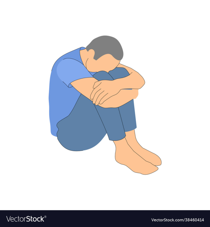 Psychology,Male,Man,Closed,Sad,Position,Strong,Grieve,Bent,Gymnastics,Cry,Adult,Sadness,Repent,Pose,Posture,Yoga,Sitting,Body,Sports,Hug,Down,Hugs,Dip,Despair,Meditation,Grief,Isolate,Fitness,Physical,Arms,Flexible,vectorstock