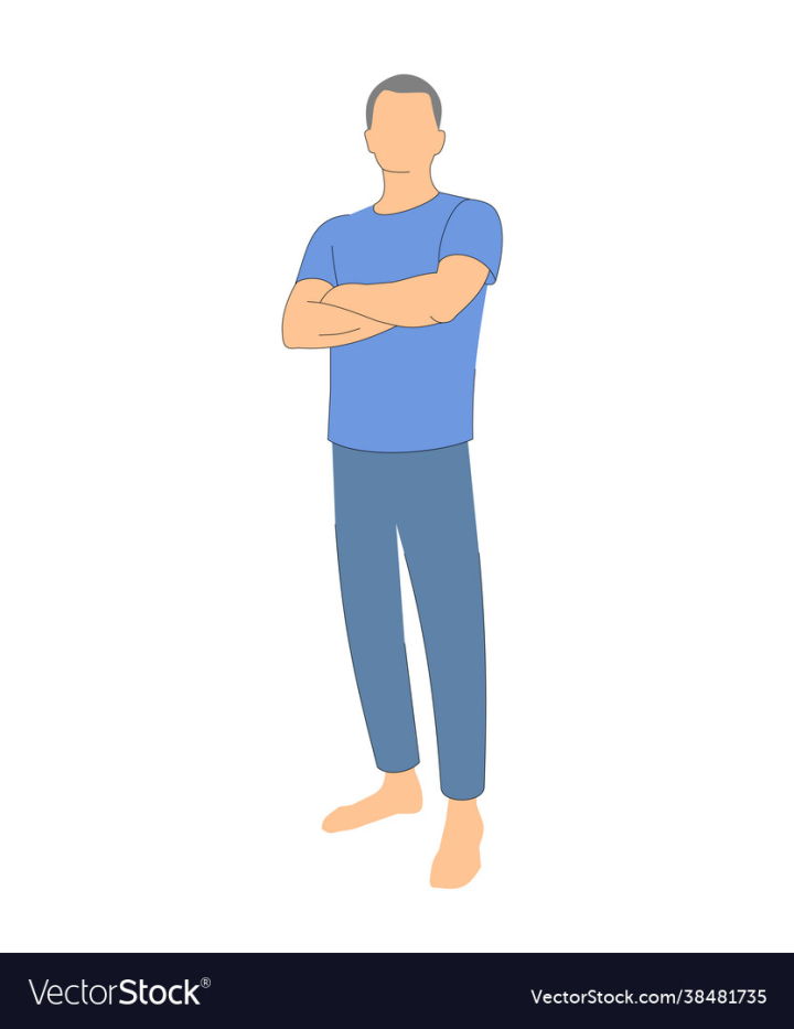 Man,White,Background,Arms,Bent,Pose,Posture,Physical,Isolate,Calmness,Position,Strength,Closeness,Psychology,Guy,Body,Folded,vectorstock