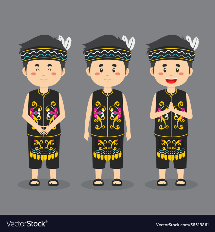 Dayak,Indonesian,Indonesia,Traditional,Kalimantan,Clothes,Dress,Cartoon,Character,People,Fashion,Person,Happy,Hat,Hairstyle,Headdress,Holiday,Girl,Oriental,Style,Greeting,Avatar,Head,Accessories,Boy,Children,Costume,Ethnic,Cute,Couple,Country,Child,Female,Asian,Culture,vectorstock