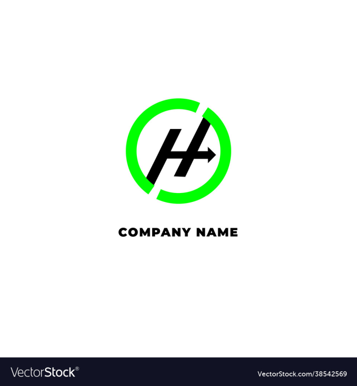 H,Logo,Design,Green,vectorstock