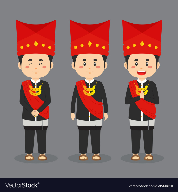 Sumatra,North,Padang,Orang,Character,Culture,Accessories,Headdress,Greeting,Children,Costume,Girl,Cute,Boy,Couple,People,Happy,Hat,Cartoon,Asian,Holiday,Female,Child,Country,Clothes,Ethnic,Indonesia,Traditional,Male,Minangkabau,Pinang,Vector,Illustration,Dress,Smile,Red,Oriental,vectorstock