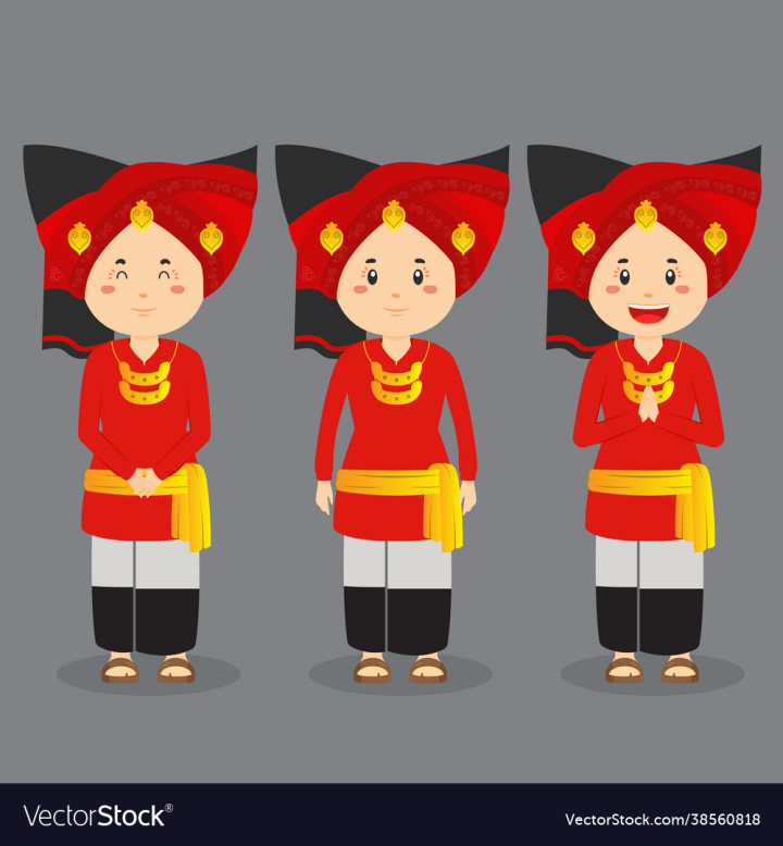 Padang,Pinang,Character,Sumatra,North,Boy,Culture,Accessories,Headdress,Greeting,Children,Costume,Girl,Cute,Ethnic,Couple,People,Happy,Hat,Cartoon,Holiday,Female,Asian,Child,Country,Clothes,Male,Indonesia,Traditional,Smile,Minangkabau,Red,Vector,Illustration,Dress,Oriental,Orang,vectorstock