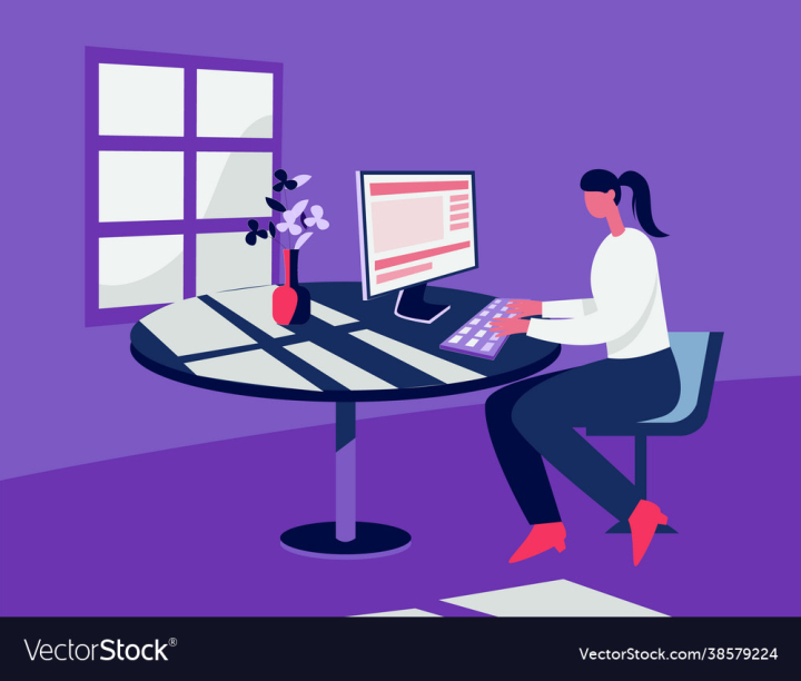 Desk,Character,Sitting,Office,Stay,Home,Work,People,Concept,Pc,Illustration,Computer,Digital,Female,Businesswoman,Page,Landing,Design,Business,Laptop,Vector,Maintenance,Deadline,Freelancer,Employee,Isolated,Flat,Background,Job,Template,Internet,Workplace,Technology,Table,Personal,User,Person,Working,On,From,Woman,New,Normal,Worker,Web,Abstract,vectorstock