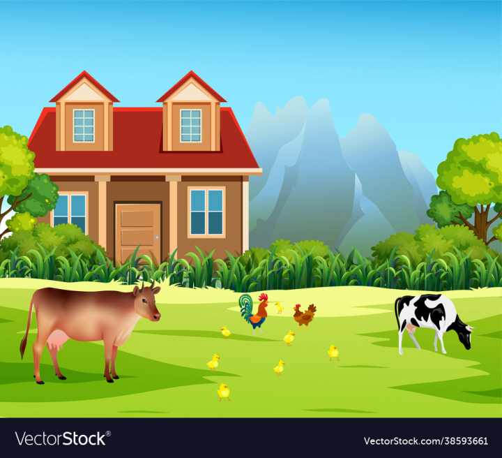 Landscape,Background,Field,Garden,Vector,Countryside,Cow,Dairy,Animal,House,Village,View,Mountain,Farm,Food,Harvest,Product,Illustration,Granary,Cottage,Cypress,Meadows,Farmland,Nature,Farming,Hills,Horizontal,American,Fresh,Grass,Drawing,Barn,Country,Agriculture,Green,Pump,Wind,Milk,Summer,Organic,Ranch,Season,Land,Natural,Hen,Scenic,Rural,Outdoor,Sky,Windmill,vectorstock