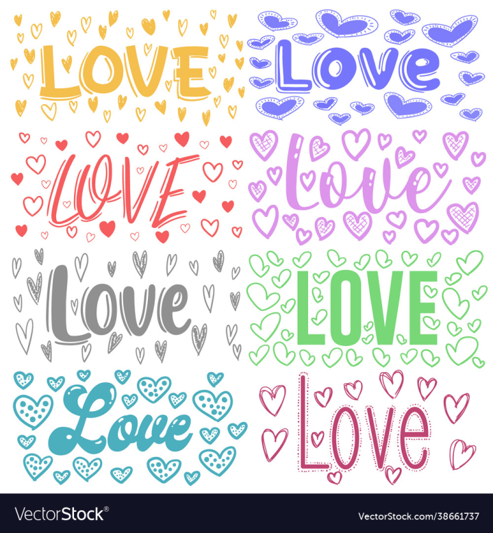 Love,Lettering,Word,Heart,Vector,Red,Blue,Cute,Wedding,Art,Illustration,Pink,Handrawn,vectorstock