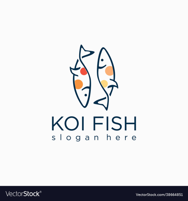 Free: japanese minimalist koi fish logo line art outline 
