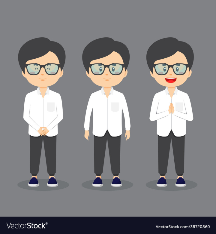 Free: muslim casual character with various expression 