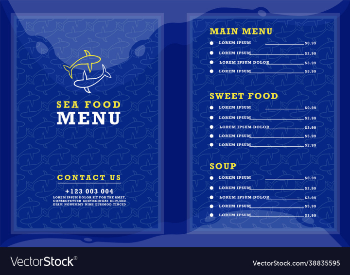 Free: seafood restaurant menu design template 