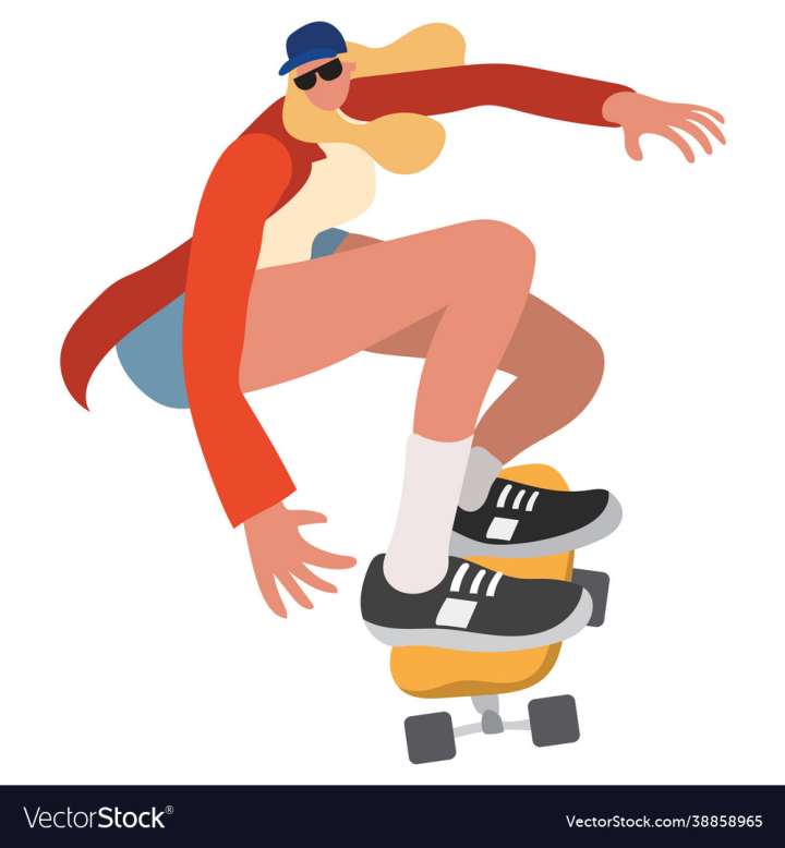 Girl,Skater,Sport,Skateboard,Young,Illustration,Style,Hip,Skate,vectorstock