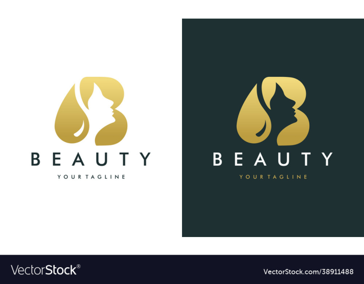 B letter logo luxurybeauty cosmetics Royalty Free Vector