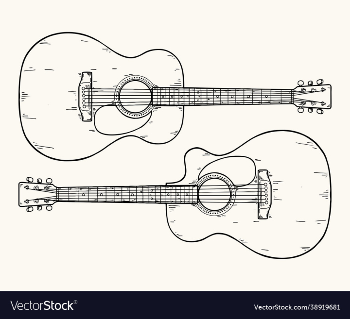 Guitar,Drawn,Hand,Acoustic,String,Instrument,Rock,Musical,vectorstock