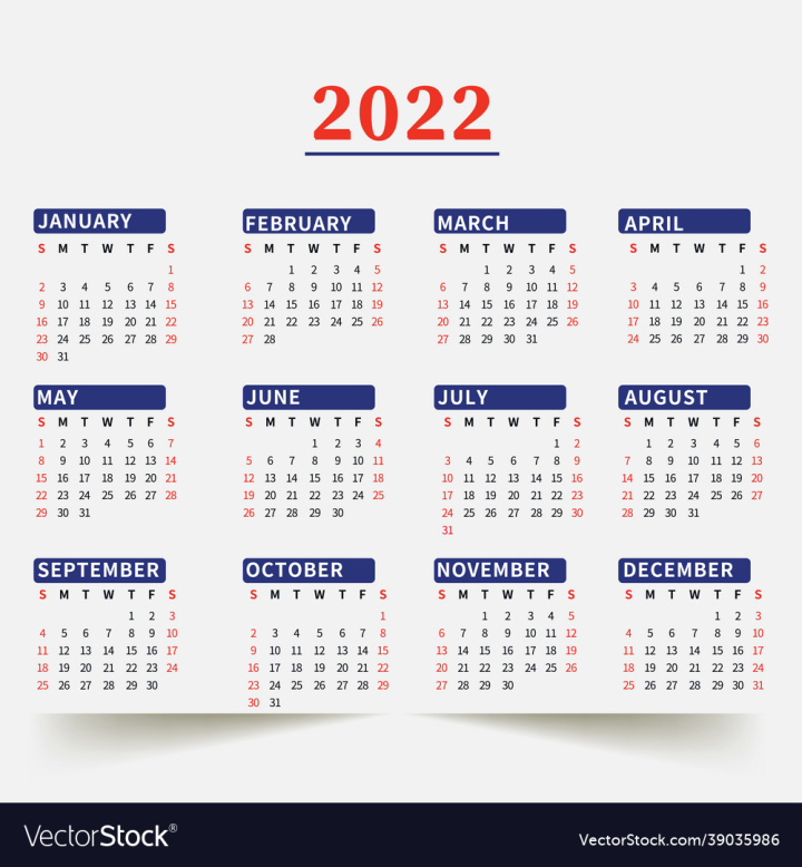Calendar,2022,Red,Yearly,Png,Vector,Multi,Colours,Black,Monthly,Template,Design,Transparent,vectorstock