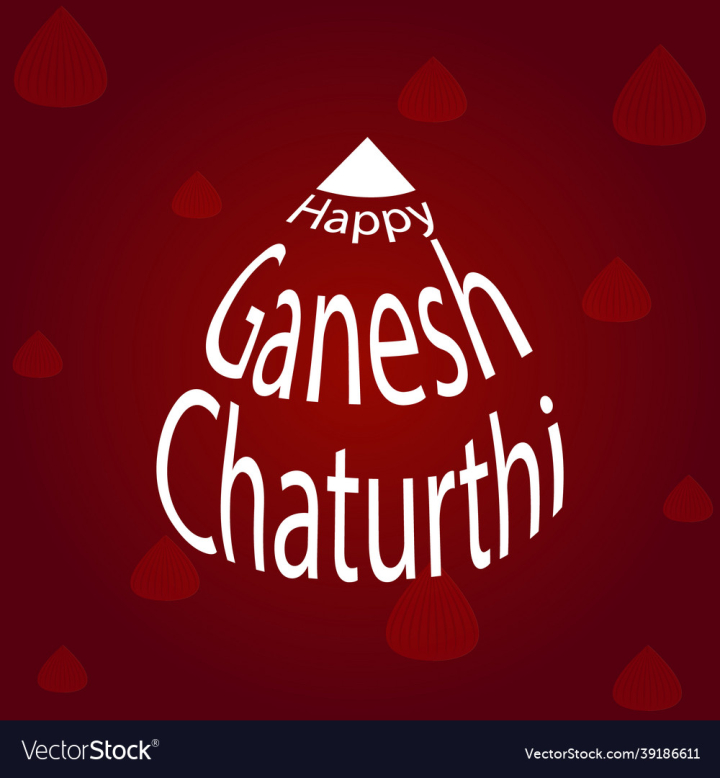 Free: poster of calligraphy of happy ganesh chaturthi 