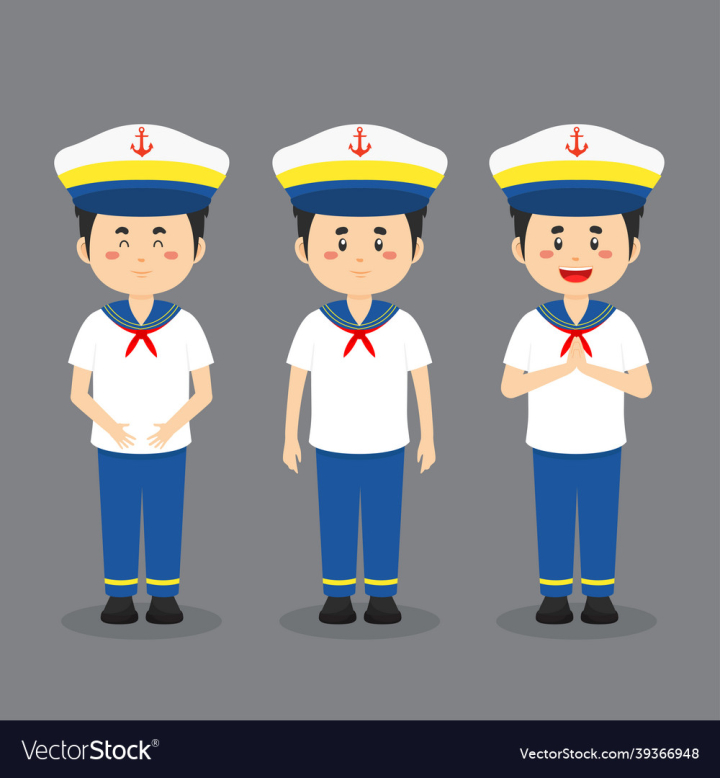 Sailor,Man,Expressions,Character,People,Person,Vector,Professional,Profession,Isolated,Male,Cartoon,Ship,Uniform,Officer,Illustration,Security,White,Cap,Cute,Work,Job,Woman,Occupation,Blue,Hat,vectorstock