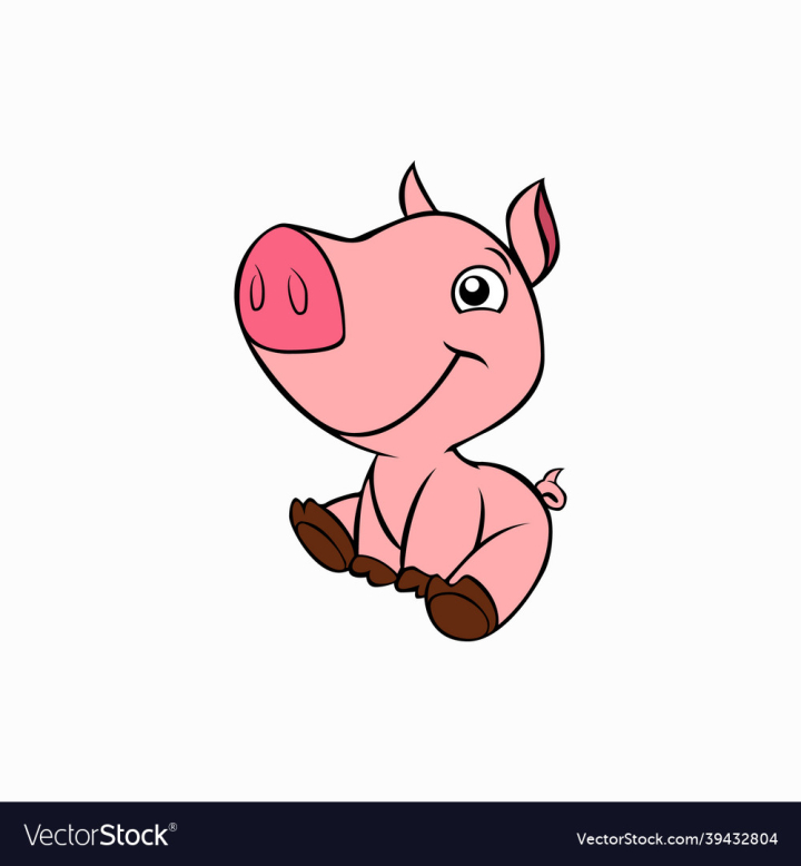 Animal,Animals,Cute,Cartoon,Farm,Baby,Little,Pig,Pigs,Illustration,Funny,Vector,Cheerful,Happiness,Mammal,Happy,Fun,Character,Small,Smile,Pink,Piggy,Mascot,Zoo,Sitting,Tail,Pet,World,Day,Piglet,vectorstock