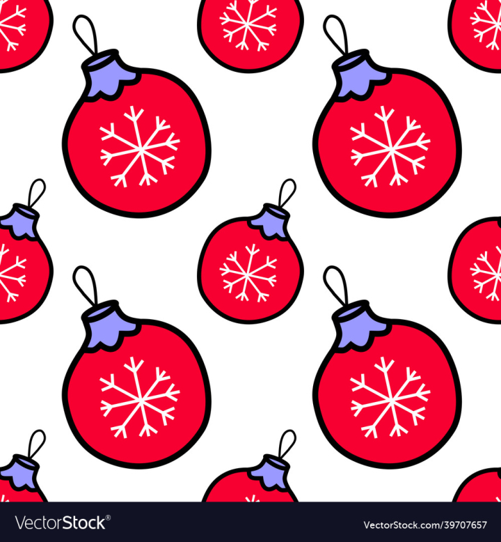 Toy,Christmas,Tree,Ball,Holiday,Winter,Decorate,Snowflake,Snow,Red,Flat,Round,vectorstock