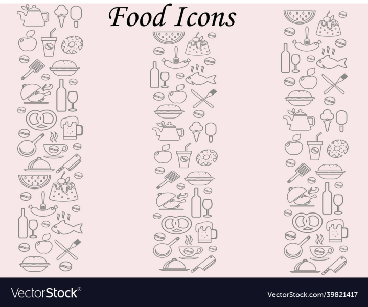 Fish,Icons,Tea,Drinks,Burger,Spoons,Watermelons,Apple,vectorstock