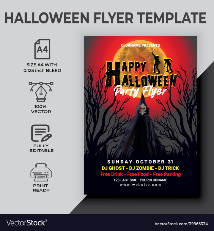 Halloween,Party,Design,Flyer,Template,Night,vectorstock
