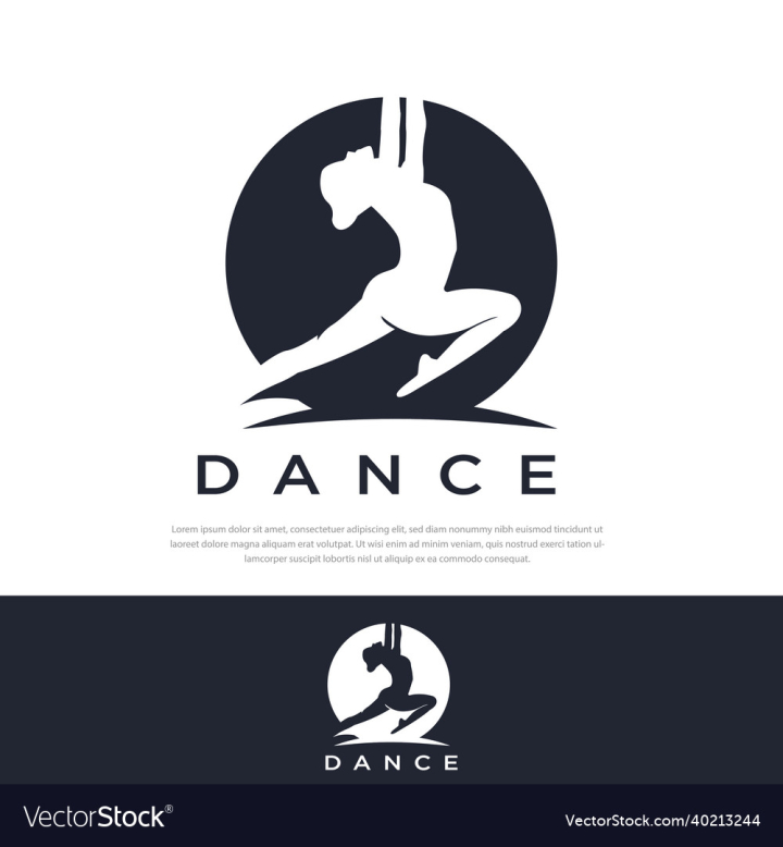 dancers silhouette, ballet, modern dance logo icon svg set