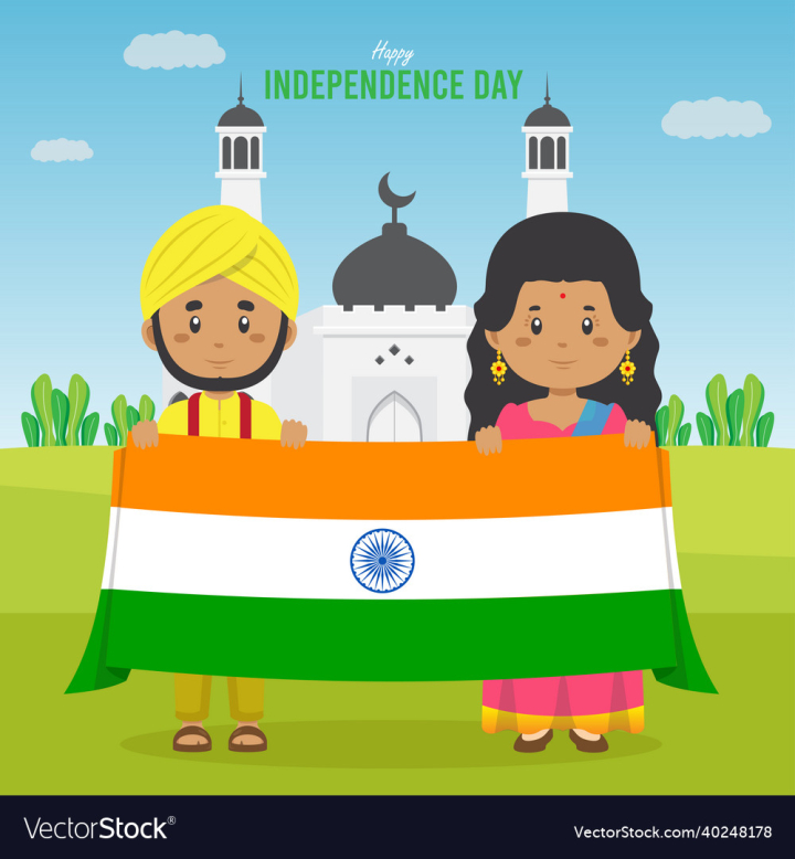 Free: flat india independence day background 