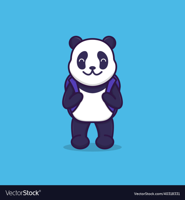 Free: cute panda going to school 