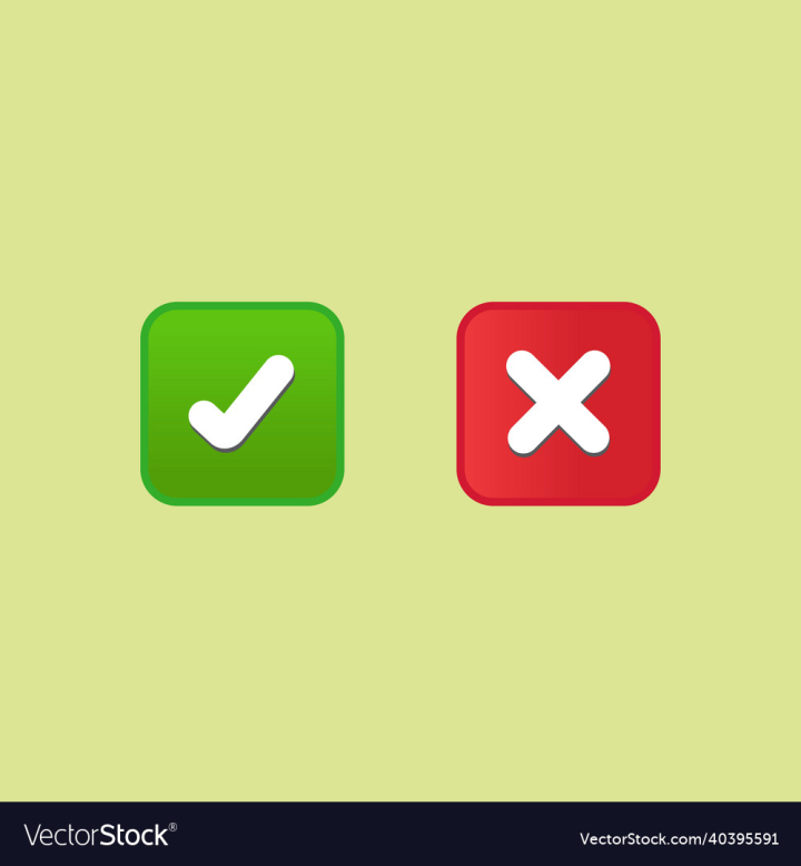 Symbol,Cross,Mark,Check,Sign,Vote,Choice,Yes,Wrong,Ok,Right,No,Icon,Vector,Green,Correct,Confirm,Checkmark,Red,Choose,Tick,X,Isolated,Button,Illustration,vectorstock