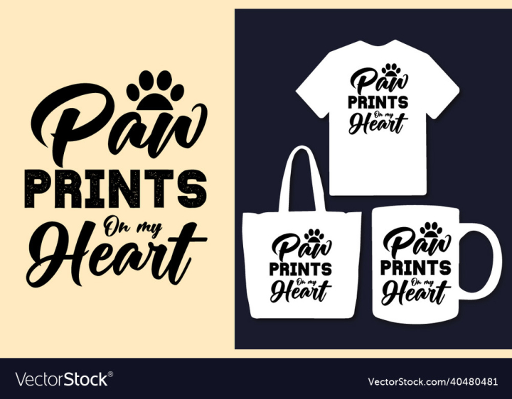 Ink Dog Paw illustration, Cat Paw. Print Vector Stock Vector