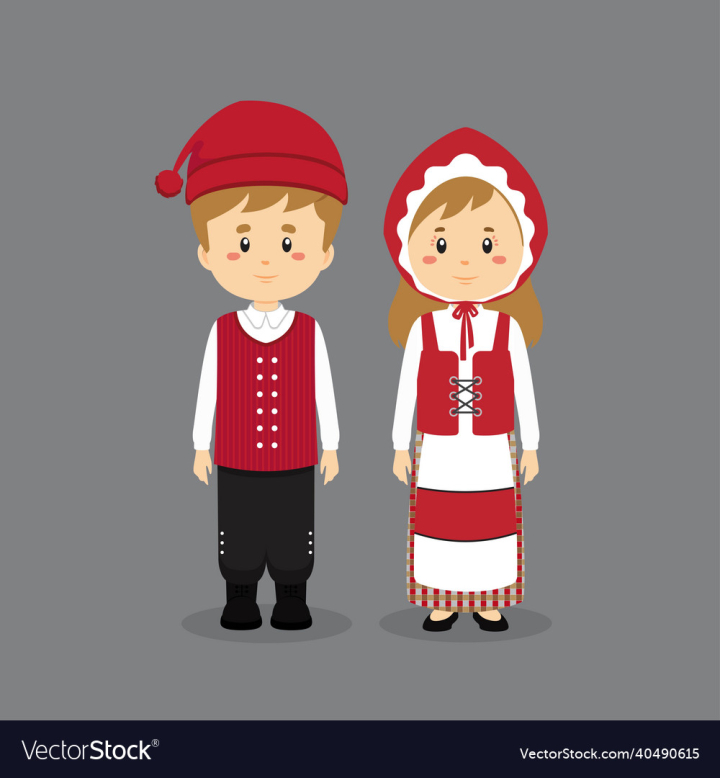 Dress,Character,Denmark,Couple,Person,Cartoon,People,Girl,Traditional,Expressions,Costume,Ethnic,Cute,Boy,Hat,Culture,Happy,Oriental,Clothing,Country,Child,Woman,Children,Europe,Folk,Nationality,Illustration,Art,vectorstock