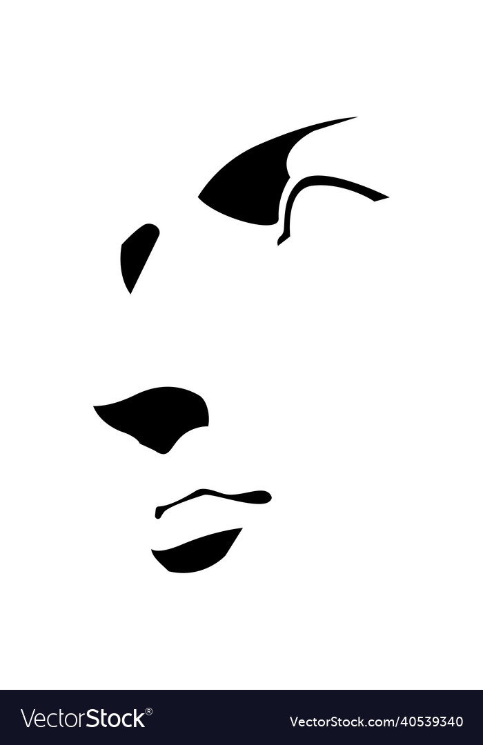 Features,Lips,Eyes,Nose,Silhouette,Face,Outline,Isolate,Eyebrows,Stylized,Portrait,Masculine,Young,Man,vectorstock