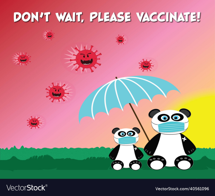 Panda,Vaccinate,Vaccine,Covid 19,Vaccination,Sars Cov2,Corona,Virus,Campaign,vectorstock