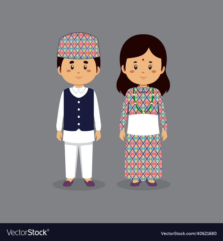 Character,Dress,Couple,Nepal,Person,Cartoon,People,Boy,Traditional,Expressions,Costume,Ethnic,Cute,Culture,Hat,Girl,Happy,Oriental,Country,Clothing,Child,Asian,Woman,Children,Folk,Nationality,Illustration,Art,vectorstock